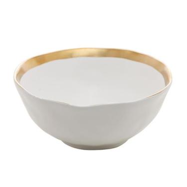 Imagem de Bowl De Porcelana Branco E Dourado Dubai 15x7cm Wolff