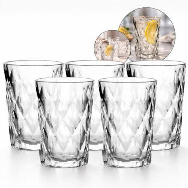 Imagem de Jogo de Copos de Vidro Temperado Diamanta 6mm Resistente Copos Moderno