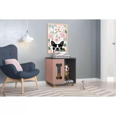 Imagem de Mesa Lateral Pet Golden Grafito/Rose - Olivar Móveis