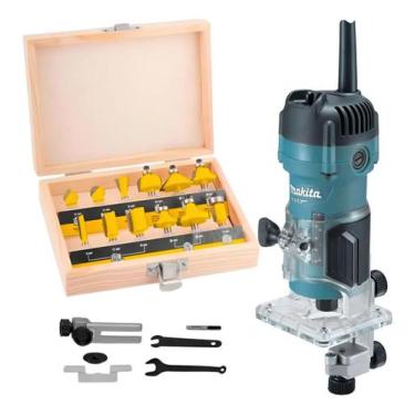 Imagem de Tupia 1/4'' 530w Com Jogo De Fresas 12 Peças M3700b Makita