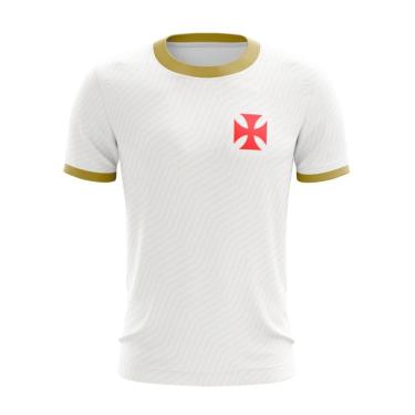Imagem de Camisa Vasco da Gama Oficial Basic Plus Size Camiseta Branca e Dourada CRVG Original 2025-Masculino