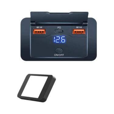 Imagem de Adaptador De Tomada USB C Duplo PD Para Carro, Barco, RV, Caminhão, Ca