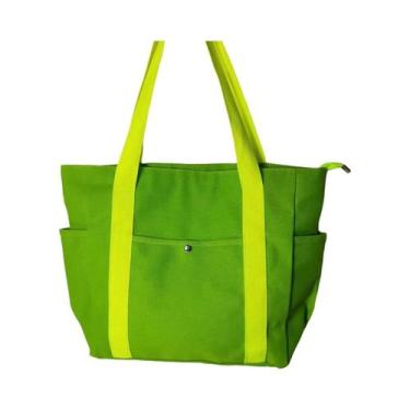 Imagem de Bolsa Tote de Lona de Grande Capacidade - Estilo Universitário para Tr