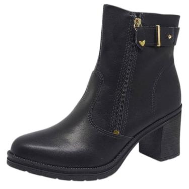 Imagem de Bota Feminina Salto Bloco Cano Baixo Conforto Mississipi