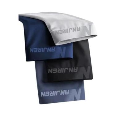 Imagem de Cuecas Boxer Masculinas De Seda Gelada Com Malha, Kit 4 Peças, Sexy, F