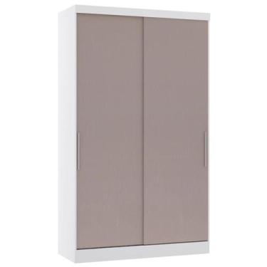 Imagem de Guarda Roupa Solteiro 135cm 2 Portas 3 Gavetas Taiga Branco/Cinnamon L