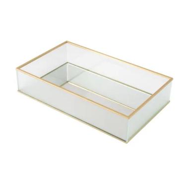 Imagem de Bandeja Decorativa 24X14X5CM para Perfumes e Aromatizadores com Estrutura em Ferro e Ba...