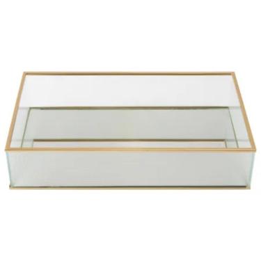 Imagem de Bandeja Decorativa Ferro, Vidro e Espelho Bar-lavabo-cozinha para Perfumes e Itens de B...