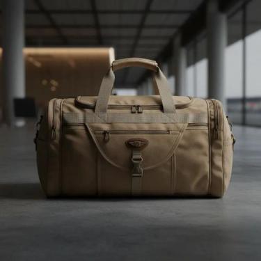 Imagem de Bolsa Grande Viagem Lona Transversal 50 a 60 L - Report ML Store, Bege