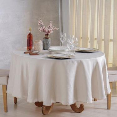 Imagem de Toalha de Mesa Redonda Finesse 220cm 100% Poliéster Tessi Machiatto