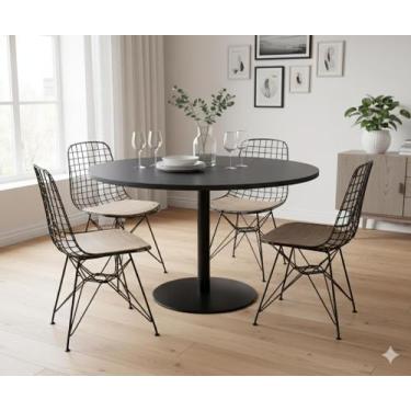 Imagem de Tampo para mesa de jantar redondo suporte decoração mdf premium alberg