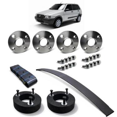 Imagem de Kit Suspensão Completa Espaçador 15mm Fiat Uno Quadrado - Borfix