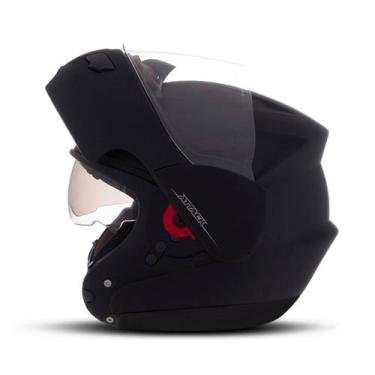 Imagem de Capacete Robocop Escamoteável Attack Solid Viseira Interna Moto Articu