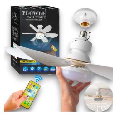Imagem de Lampada Ventilador De Teto com Controle Remoto luz Led pontente silenc