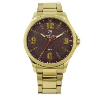Imagem de Relógio Masculino de Aço Tuguir Analógico Infinity TGI37242 Dourado e 