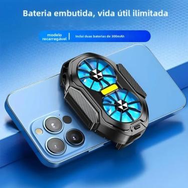 Imagem de Cooler De Telefone Sem Fio Recarregável Com Duplo Ventilador 600mAh 20