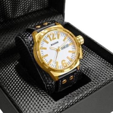 Imagem de Relógio Masculino Magnum Couro Prova D´Agua MA31524B-Masculino