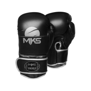 Imagem de Luva de Boxe MKS Energy V2 Black &amp Silver, Preto, 14oz