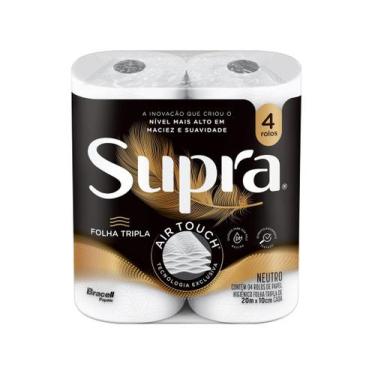 Imagem de Papel Higiênico Supra Folha Tripla 4 Rolos - Bracell, 4