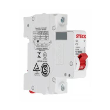 Imagem de Disjuntor unipolar mono din steck 10a sd61 curva c 3ka