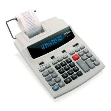 Imagem de Calculadora De Mesa Elgin Mr-6124 Com Bobina 12 Dígitos, Branco