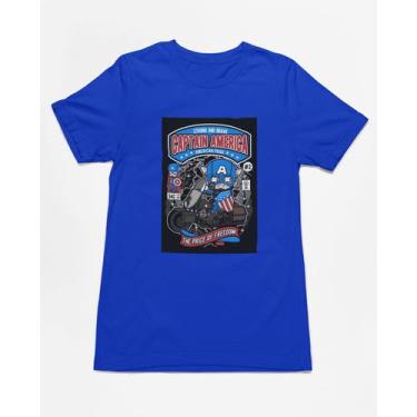 Imagem de Camiseta Poster Pop Style Inspiração CAPITÃO AMÉRICA Estampa DTF 100% 