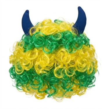 Imagem de Peruca Curta Diabinho Brasil Verde e Amarelo