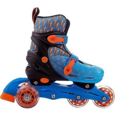 Imagem de Patins Infantil 4 Rodas In Line + Kit De Proteção Capacete - BRINK+, A