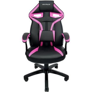 Imagem de Cadeira Gamer MX1 Giratoria Preto/Rosa - MyMAX