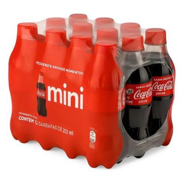 Imagem de REFRIGERANTE COCA COLA MINI C/12X200ml FARDO PET - Coca-Cola