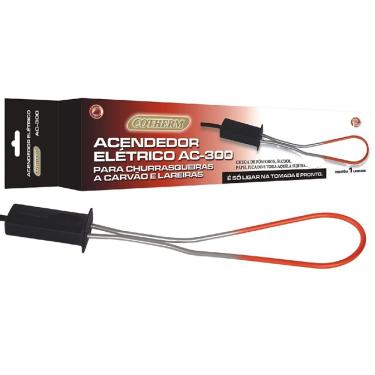 Imagem de Acendedor Elétrico para Carvão AC300 110V 500W Inox para Churrasqueira e Lareira Certificado Inmetro Cotherm