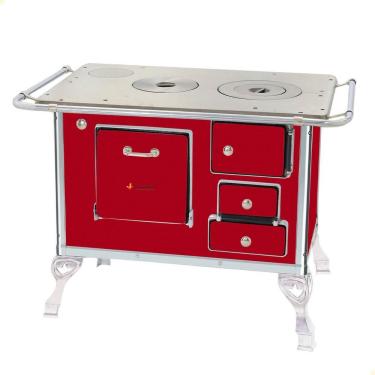 Imagem de Fogão a Lenha Tradicional Venâncio N graus 1 21571 Ferro Fundido Esmaltado Vermelho sem Tampa