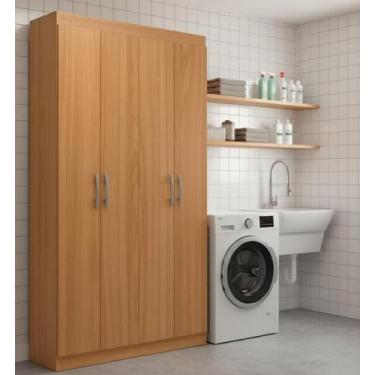 Imagem de Armário Multiuso 4 Portas 8 Prateleiras Milão Espresso Móveis Marrom/C