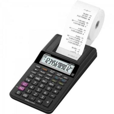 Imagem de Calculadora Com Bobina Casio Hr-8rc-we-b-dc 12 Dígitos Preta