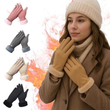 Imagem de Luva Feminina Touch Térmica Forrada Inverno Frio Intenso Elegante - Se