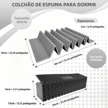 Imagem de Colchonete De Camping Dobrável De Alumínio Ultra Leve De 2cm De Espess