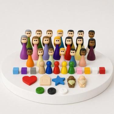 Imagem de Kit Bonecos de Biscuit - Bonecos para Constelação Familiar - Família S