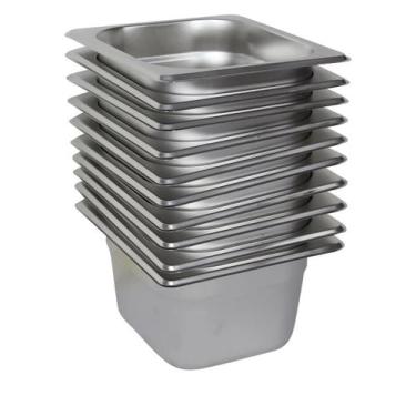 Imagem de 10 Cubas Gastronômica Buffet GN 1/6 65mm Aço Inox Sem Alça - BONSUCESS