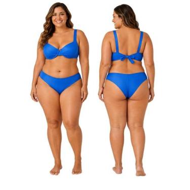 Imagem de Biquíni Feminino Plus Size Canelado Aro Sem Bojo Calcinha Fio Duplo As