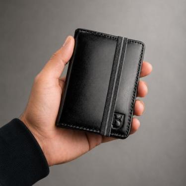 Imagem de Carteira Masculina de Couro com Elástico Tecnologia RFID CNH - Kraus B