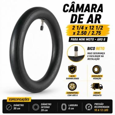Imagem de Câmara De Ar Para Pneus Mini Moto Medida 12 1/2 2.75 Aro 8 - Onetools