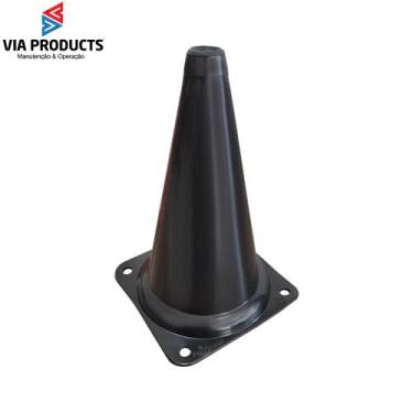 Imagem de Kit 5 Cones de Agilidade 20cm Preto Treinamento Funcional - PLASTCOR