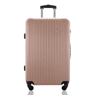 Imagem de Mala Grande Viagem Internacional Rígida Despachada Rodas 360º Cadeado Segredo Gladiador A2G Rose Gold