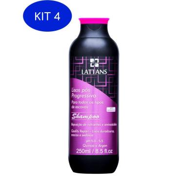 Imagem de Kit 4 Shampoo Lisos Pós-Progressiva 250ml - Lattans