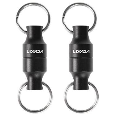 Imagem de Lixada Suporte magnético de liberação de rede de pesca com mosca, retrator, rede de pesca, clipe magnético, conector de rede de aterrissagem para anzóis de pesca, iscas, moscas, linha de truta