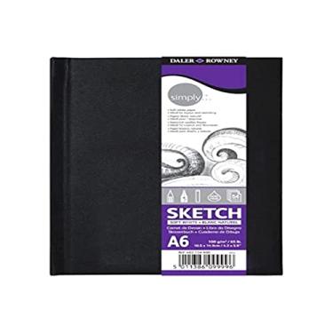 Imagem de DALER ROWNEY Caderno Sketchbook Simply 100g A6 54 fls, Cor Preto