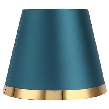 Imagem de Abajur pequeno barril, abajur de pano simples estilo europeu moderno abajur de mesa E27 lâmpada de chão lustre luminária para quartos (verde PX127)