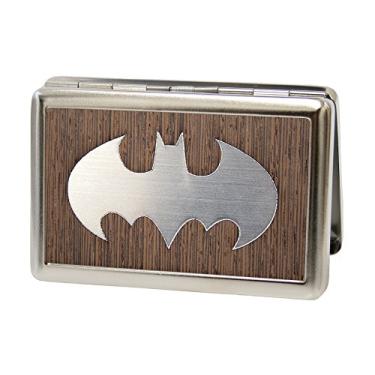 Imagem de Buckle-Down Porta-cartão de visita - Batman Marquetry Black Walnut/Metal - Grande