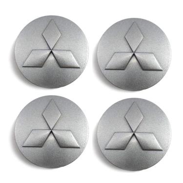 Imagem de Jogo 4 Calota Centro Roda Mitsubishi Outlander Prata Alto Relevo