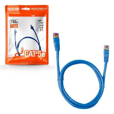 Imagem de Cabo De Rede Pluscable Pc-ethu25bl, Cat5e, 2.5m, Conectores Rj45, Pvc, Azul